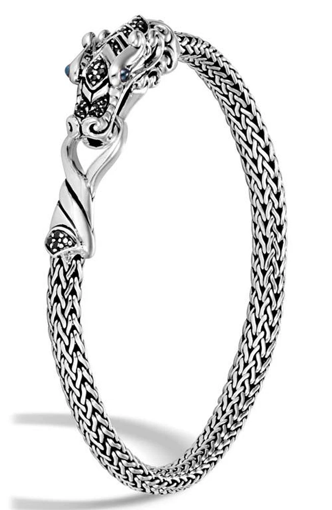 John Hardy Legends Naga Bracelet in Silver/Black Sapphire at Nordstrom, Size Medium