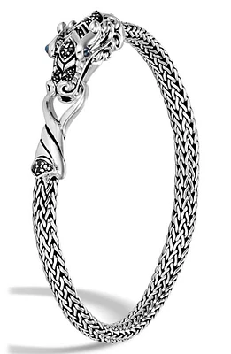 John Hardy Legends Naga Bracelet in Silver/Black Sapphire at Nordstrom, Size Medium