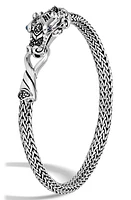 John Hardy Legends Naga Bracelet in Silver/Black Sapphire at Nordstrom, Size Medium