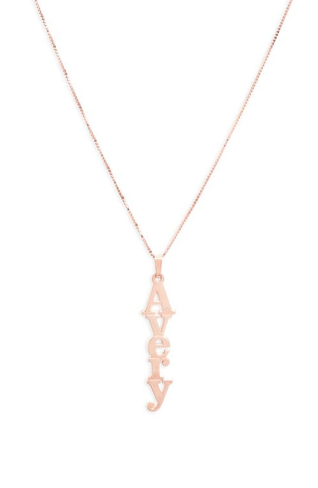 MELANIE MARIE Personalized Nameplate Pendant Necklace in Rose Gold Plated at Nordstrom