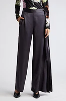 Stine Goya Gracie Wide Leg Satin Pants Jet Black at Nordstrom,