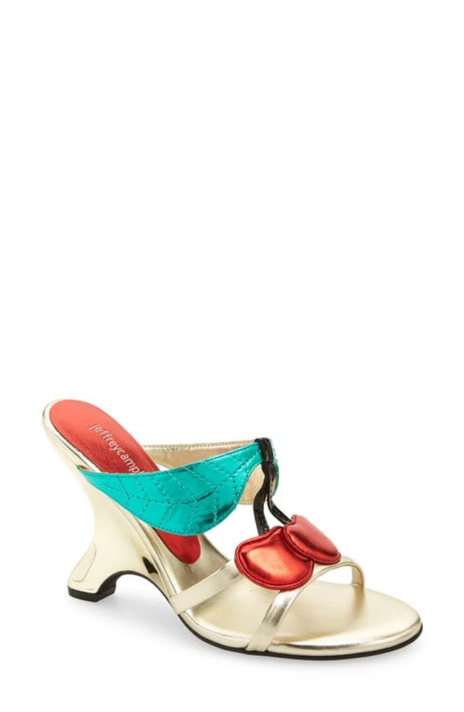 Jeffrey Campbell Cereza Wedge Slide Sandal Gold Multi at Nordstrom,