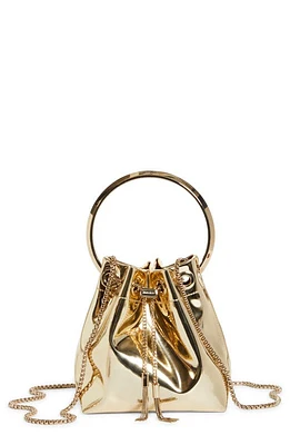 Jimmy Choo Bon Bon Metallic Bucket Bag in Gold at Nordstrom