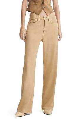 rag & bone Featherweight Logan Wide Leg Jeans Beige at Nordstrom,