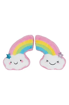 Iscream Happy Rainbow Faux Fur Pillow in Multi at Nordstrom