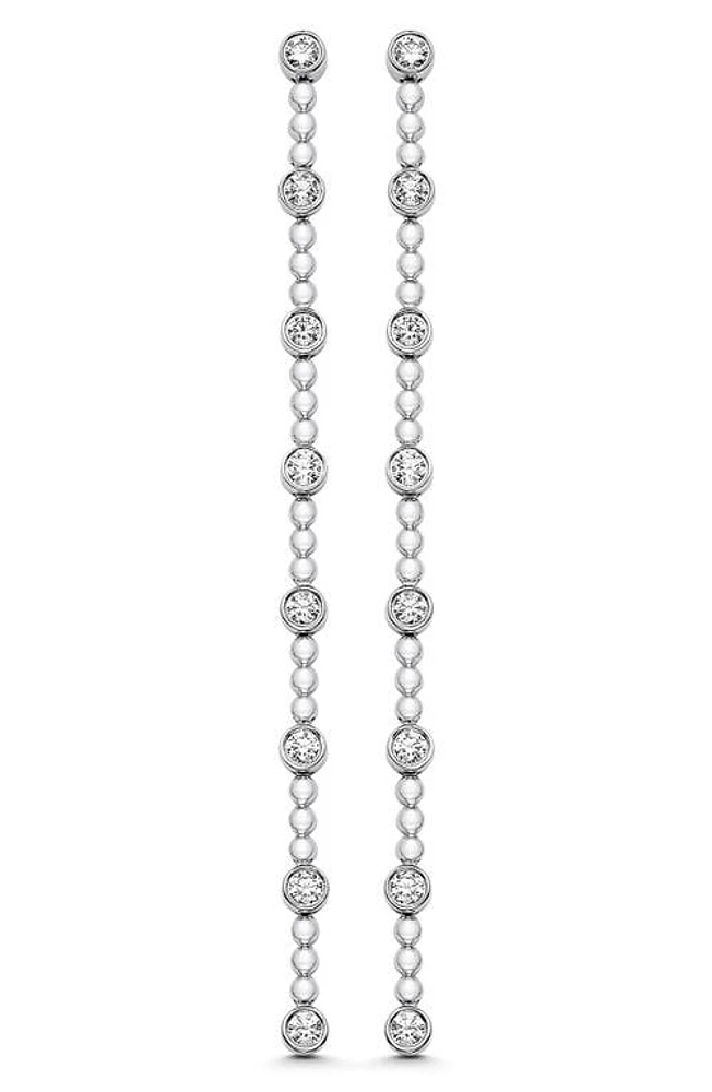 Sara Weinstock Isadora Bezel & Bead Linear Earrings in 18K Wg at Nordstrom