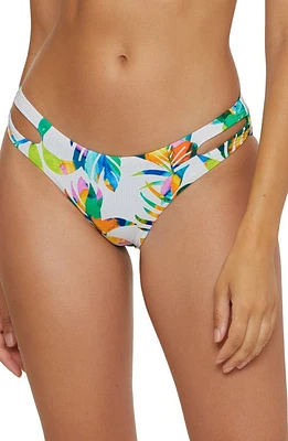 Becca Isla Verde Seersucker Bikini Bottoms White Multi at Nordstrom,