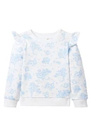 Janie and Jack x Disney Kids' 'Alice Wonderland' Ruffle French Terry Graphic Sweatshirt White Multi at Nordstrom,