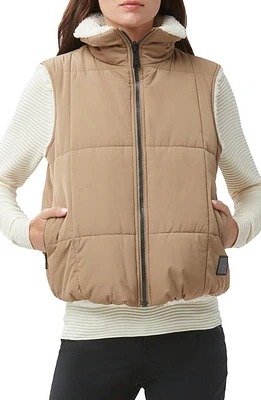 Alp N Rock Sonja Reversible Quilted & Faux Shearling Vest Dark Khaki at Nordstrom,