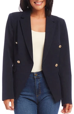 Karen Kane Fitted Double Breasted Blazer Navy at Nordstrom,