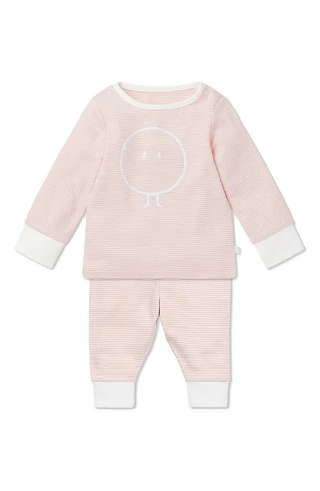 MORI Snoozy Fitted Two-Piece Graphic Pajamas in Blush Stripe at Nordstrom