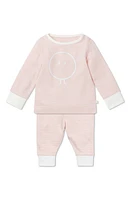 MORI Snoozy Fitted Two-Piece Graphic Pajamas in Blush Stripe at Nordstrom