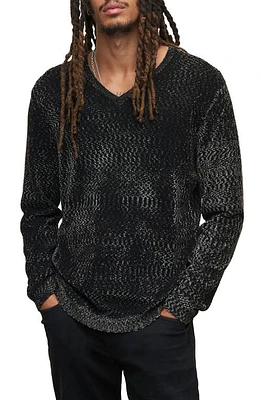 John Varvatos Merino Wool Blend Sweater Steel Grey at Nordstrom,