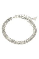 Sterling Forever Nevaeh Layered Chain Bracelet in Silver at Nordstrom