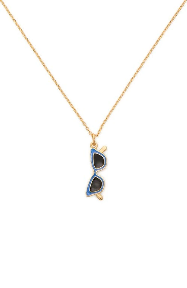 Kate Spade New York mini pendant necklace in Blue Gold at Nordstrom