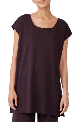 EILEEN FISHER SLEEP Scoop Neck Organic Cotton Tunic Cassis at Nordstrom,