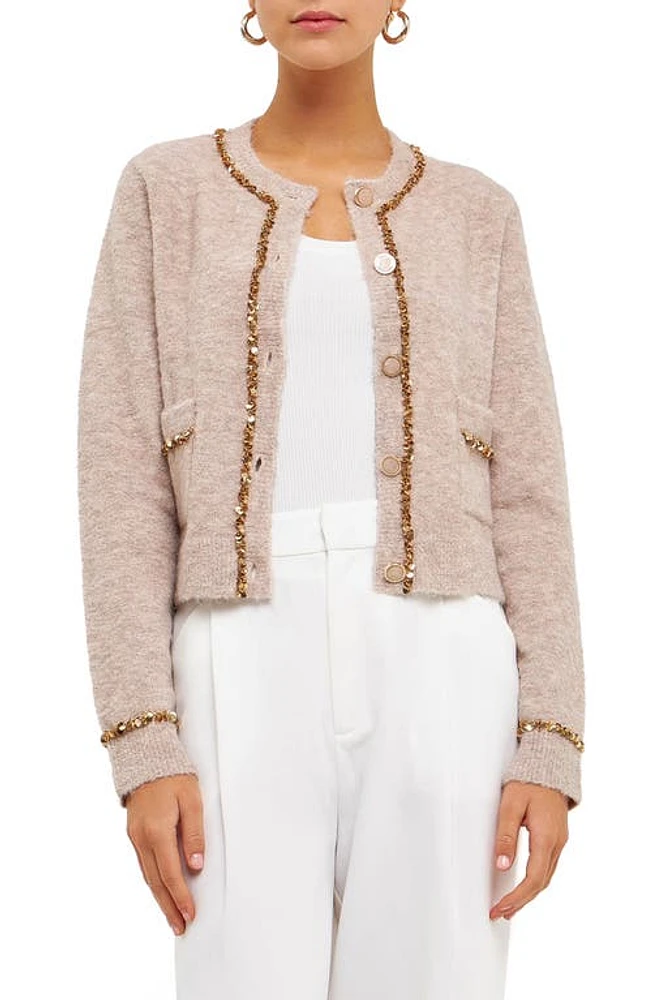 Endless Rose Sequin Trim Cardigan at Nordstrom,