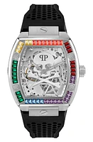 PHILIPP PLEIN The Skeleton Silicone Strap Watch