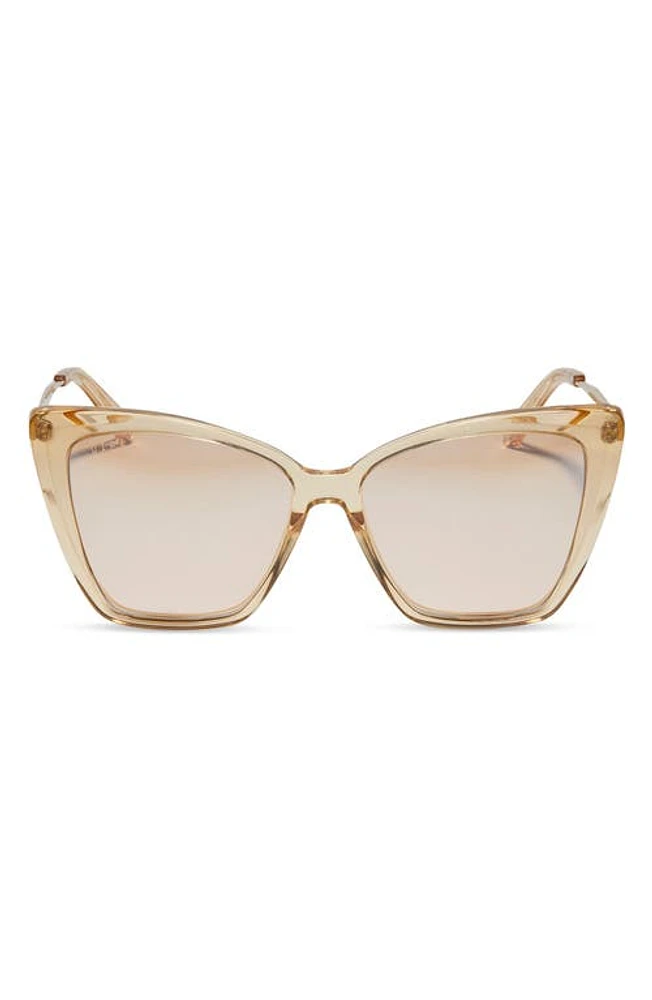 DIFF Becky II 56mm Cat Eye Sunglasses in Honey Crystal Flash at Nordstrom