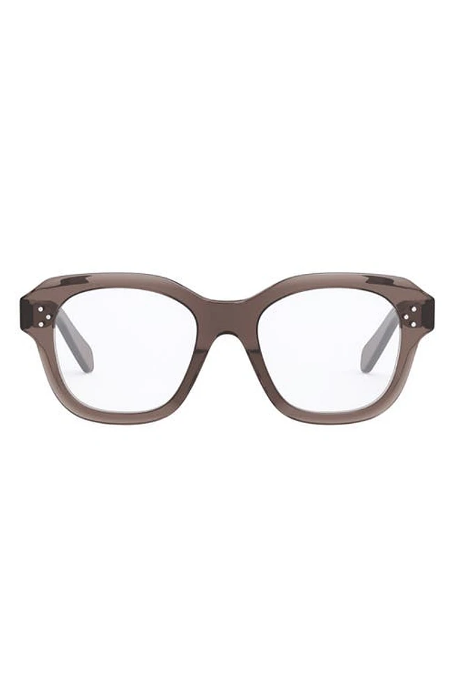 CELINE Bold 3 Dots 50mm Butterfly Optical Glasses in Dark Brown/Other at Nordstrom