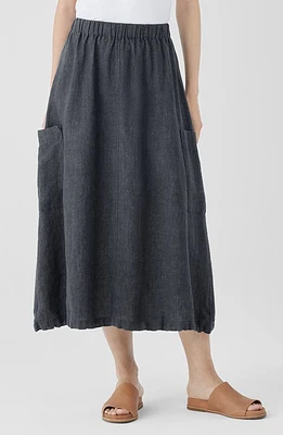 Eileen Fisher Organic Linen Cargo Skirt Graphite at Nordstrom,