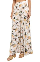 Petal & Pup Lessie High Waist Floral Wide Leg Pants Blush at Nordstrom,