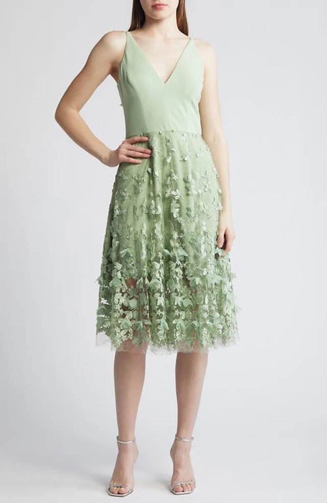 Nordstrom Dress the Population Darleen V-Neck Embroidered Mesh Cocktail at  Nordstrom, | The Summit