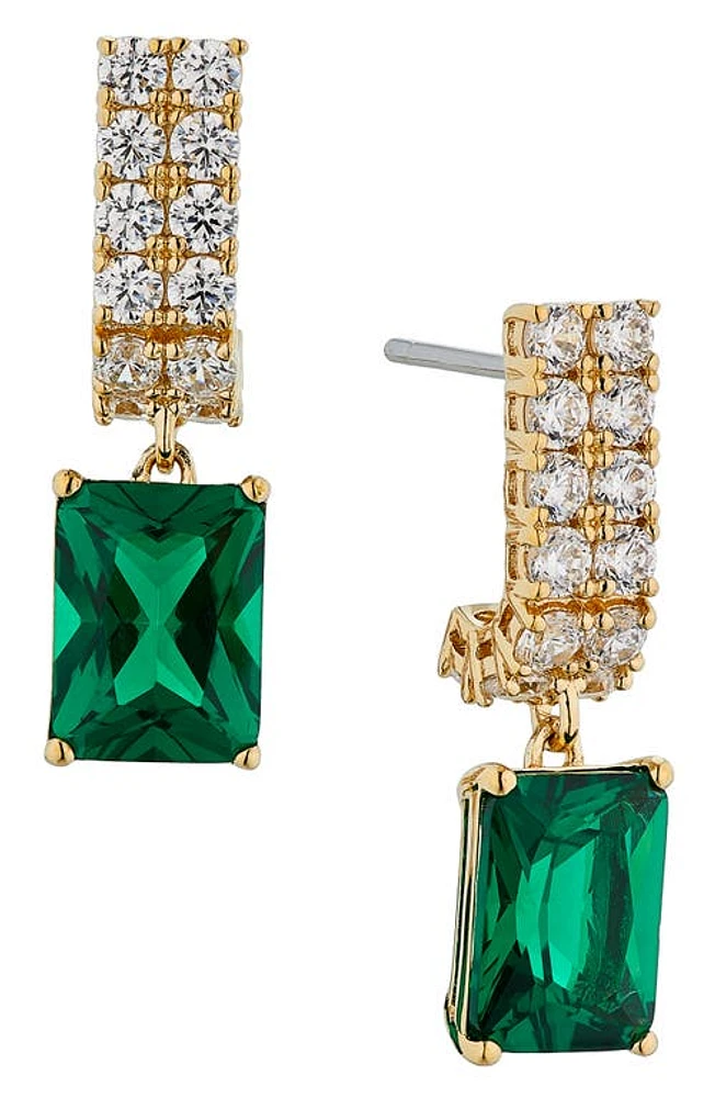 Nadri Isle Cubic Zirconia Drop Earrings in Gold/emerald at Nordstrom