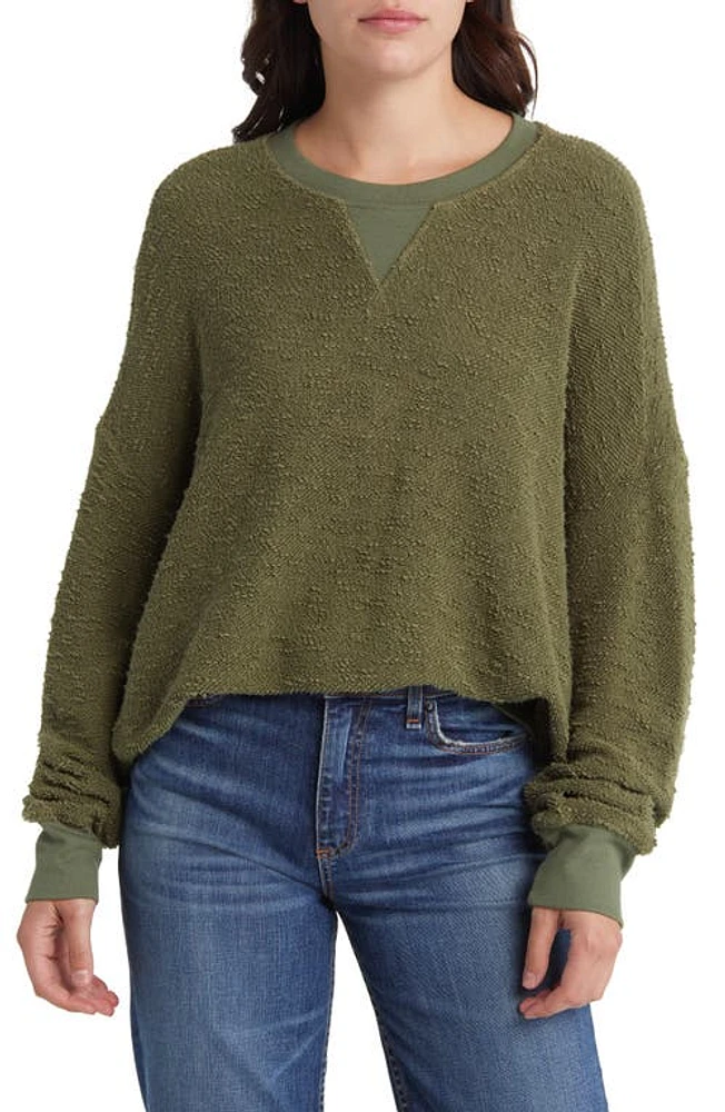 ASKK NY Oversize Cotton Sweatshirt Army at Nordstrom,