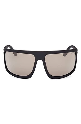 TOM FORD Clint 68mm Oversize Sunglasses in Matte Black /Roviex Gunmetal at Nordstrom