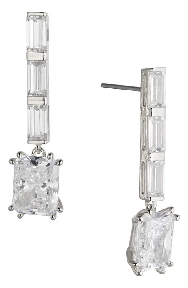 Nadri Chateau Crystal Linear Drop Earrings in Rhodium at Nordstrom