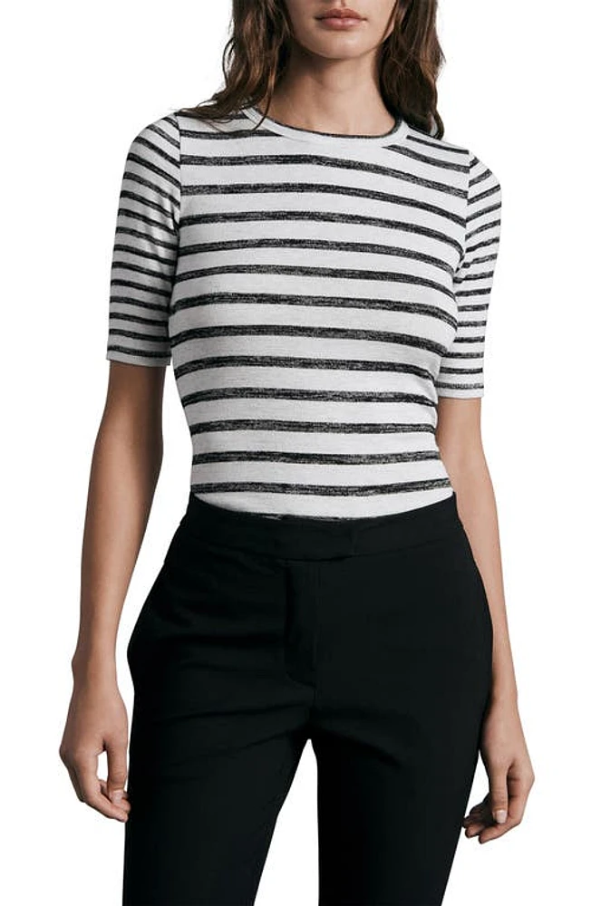 rag & bone Stripe Knit T-Shirt in Grey Multi at Nordstrom, Size X-Small