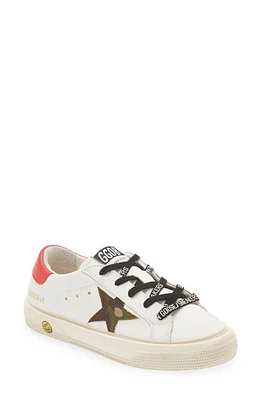 Golden Goose May Camo Ripstop Low Top Sneaker White/Green Camouflage/Red at Nordstrom,