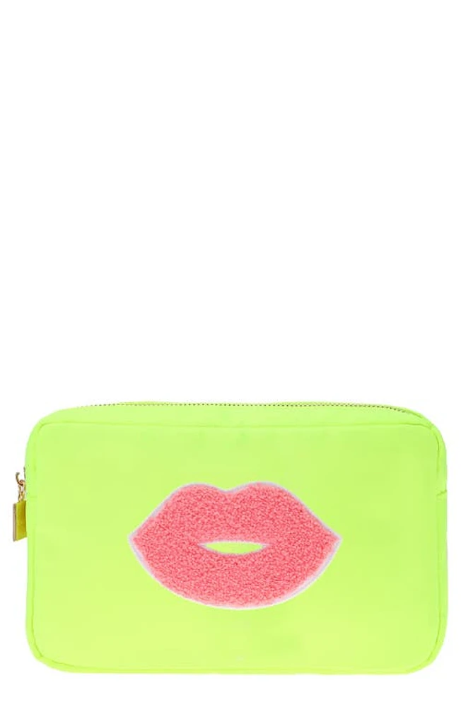 Bloc Bags Medium Kiss Cosmetic Bag in Neon Yellow at Nordstrom