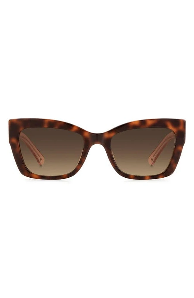 Kate Spade New York 53mm valeria/s cat eye sunglasses in Havana Pink/Brown Gradient at Nordstrom