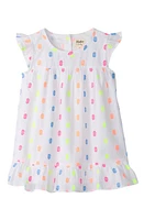 Hatley Summer Dots Cotton Blend Blend Dress in White at Nordstrom, Size 6-9M