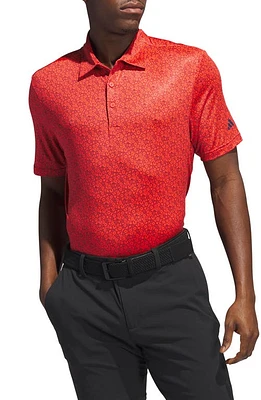 adidas Golf Ultimate365 Floral Print Performance Polo in Bright Red at Nordstrom, Size Xx-Large