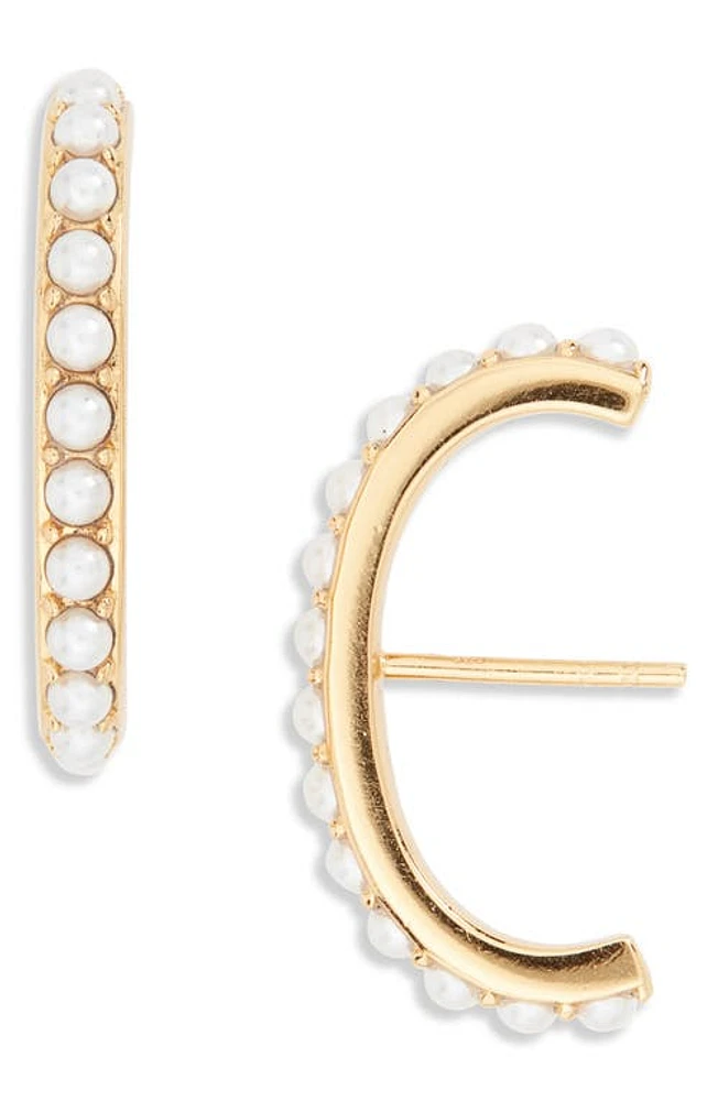 Argento Vivo Sterling Silver Argento Vivo Imitation Pearl Suspender Stud Earrings in Gold at Nordstrom