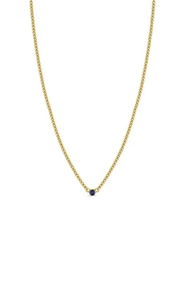 Zoë Chicco Bezel Blue Sapphire Pendant Necklace in Yellow Gold at Nordstrom, Size 16