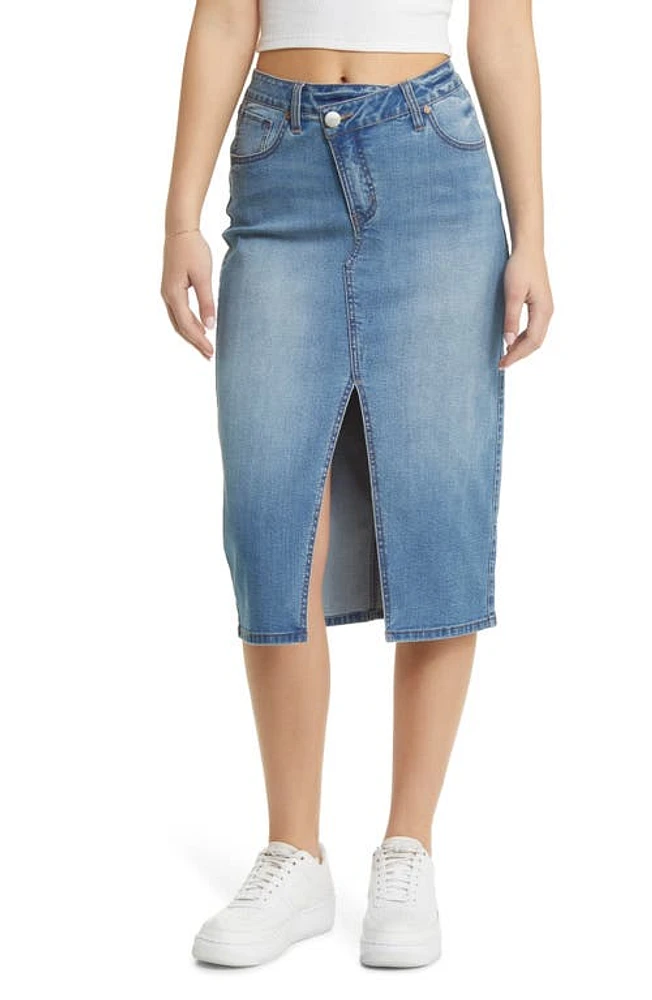 1822 Denim Crossover Waist Skirt Harrison at Nordstrom,