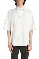 Acne Studios Oversize Short Sleeve Stretch Cotton Button-Up Shirt White at Nordstrom, Us