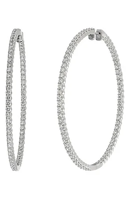 Bony Levy Audrey Diamond Inside Out Hoop Earrings in 18K White Gold at Nordstrom