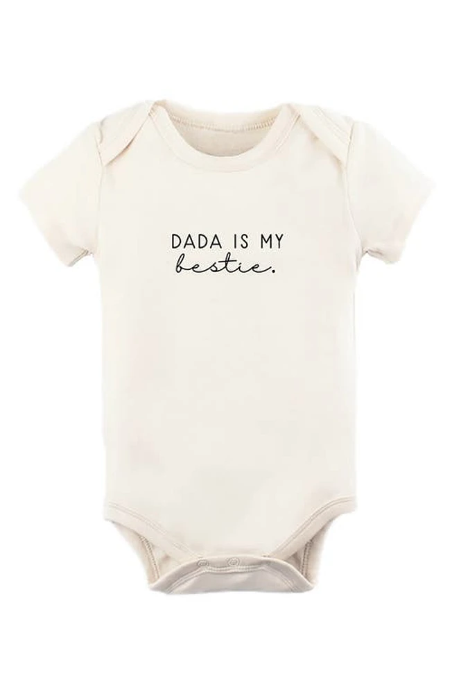 Tenth & Pine Dada Is My Bestie Organic Cotton Bodysuit Natural at Nordstrom,