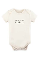 Tenth & Pine Dada Is My Bestie Organic Cotton Bodysuit Natural at Nordstrom,