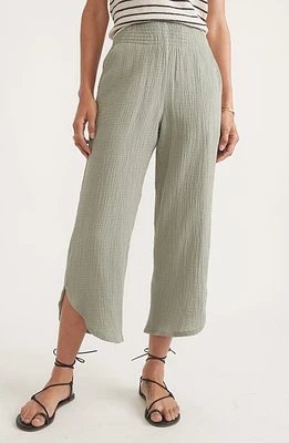 Marine Layer Corinne Wide Leg Double Cloth Cotton Pants Shadow at Nordstrom,