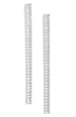 Nordstrom Cubic Zirconia Linear Drop Earrings in Clear- Silver at Nordstrom