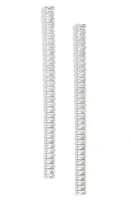 Nordstrom Cubic Zirconia Linear Drop Earrings in Clear- Silver at Nordstrom