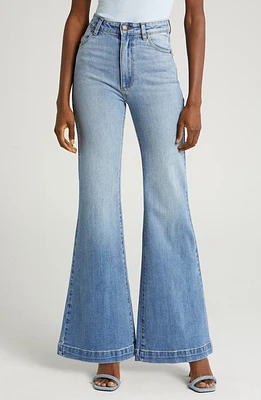 Rolla's East Coast Organic Cotton Blend Flare Leg Jeans Mid Vintage Blue at Nordstrom,