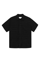 Les Deux Charlie Short Sleeve Cotton Knit Button-Up Shirt at Nordstrom,