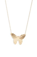 Jennifer Zeuner Ivy Butterfly Pendant Necklace in Yellow Vermeil at Nordstrom